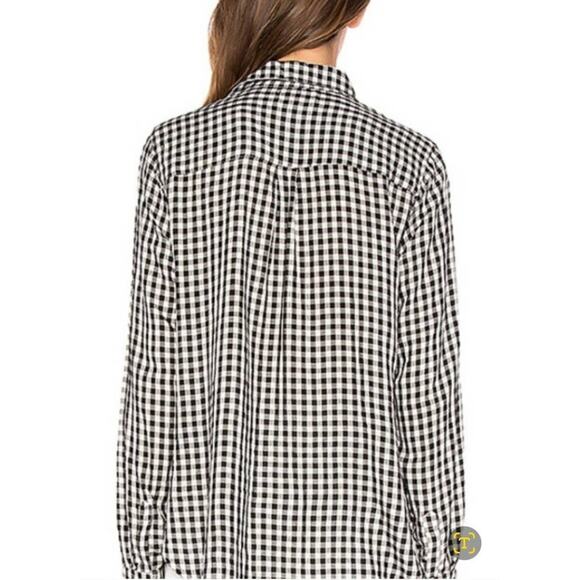 Velvet Graham & Spencer Shirt Women's S Black White Check Classic Preppy Coastal - Picture 4 of 10